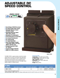 Thumbnail of document Data Sheet - OMDC-15DVE Variable Speed control for Small DC & Universal Motors